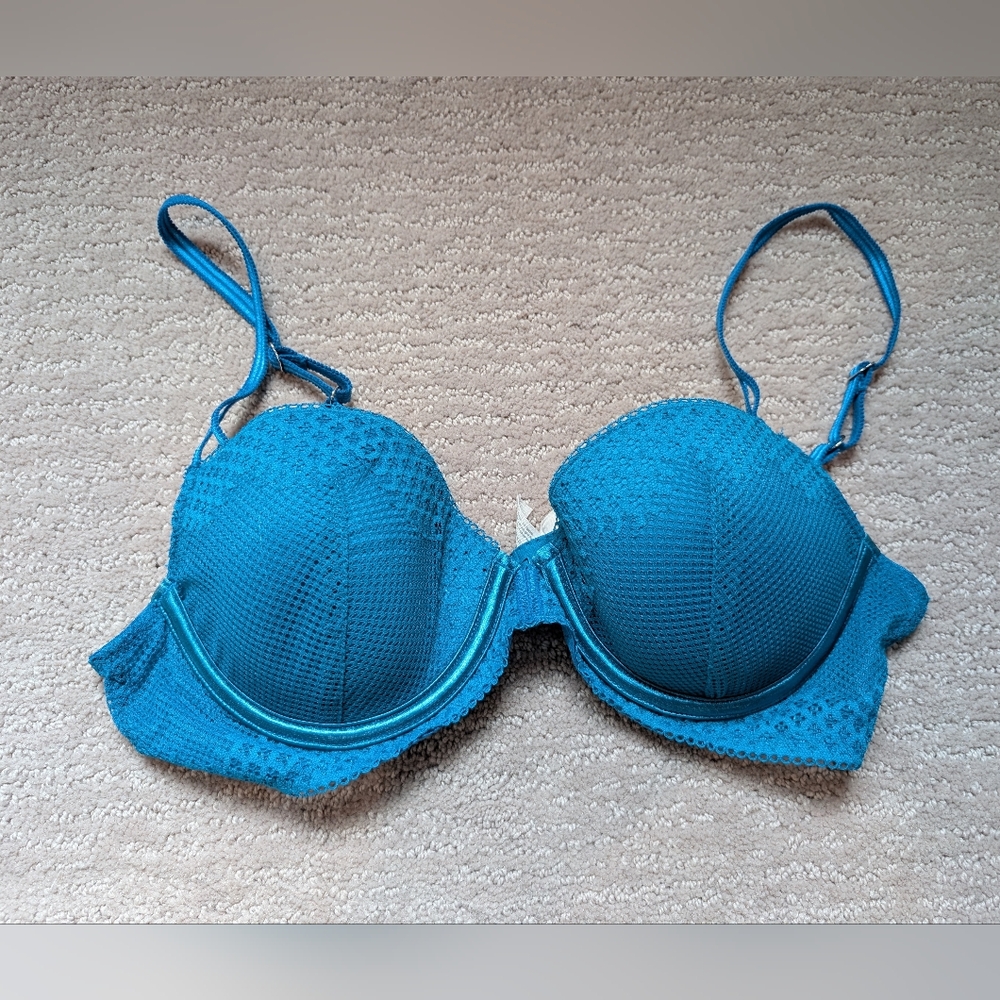 OnGossamer Teal Push-up Bra (Size 34C)